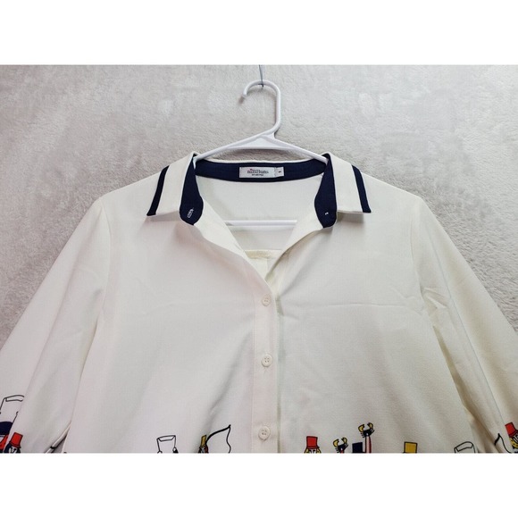 niB Buns by Hstyle Shirt Women Small Multi Long Casual Sleeve Collar Button Down - Picture 4 of 7